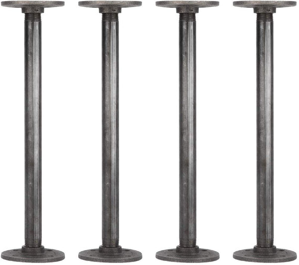 Set of 4 Black Iron Industrial Pipe Table Legs (1/2")
