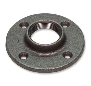 1-1/2" Black Iron Floor Flange - Premium