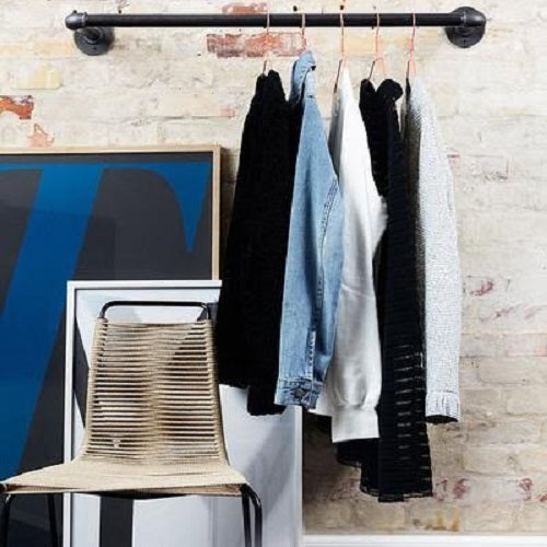 Industrial Pipe Clothing Rack Bar - Customize Size
