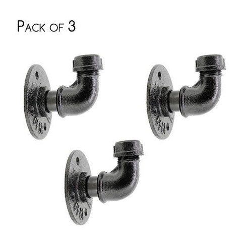Pipe Robe Coat Hook - 3 Per Pack - Electroplated Finish