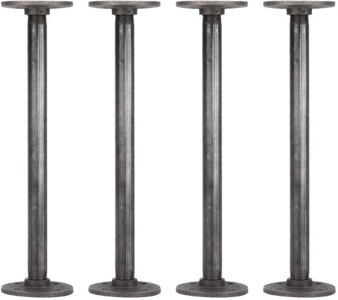 Set of 4 Black Iron Industrial Pipe Table Legs (1/2")