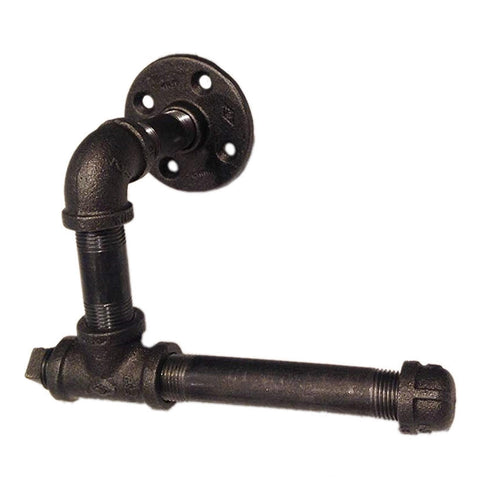 Industrial Black Iron Pipe L Shape Toilet Paper Holder